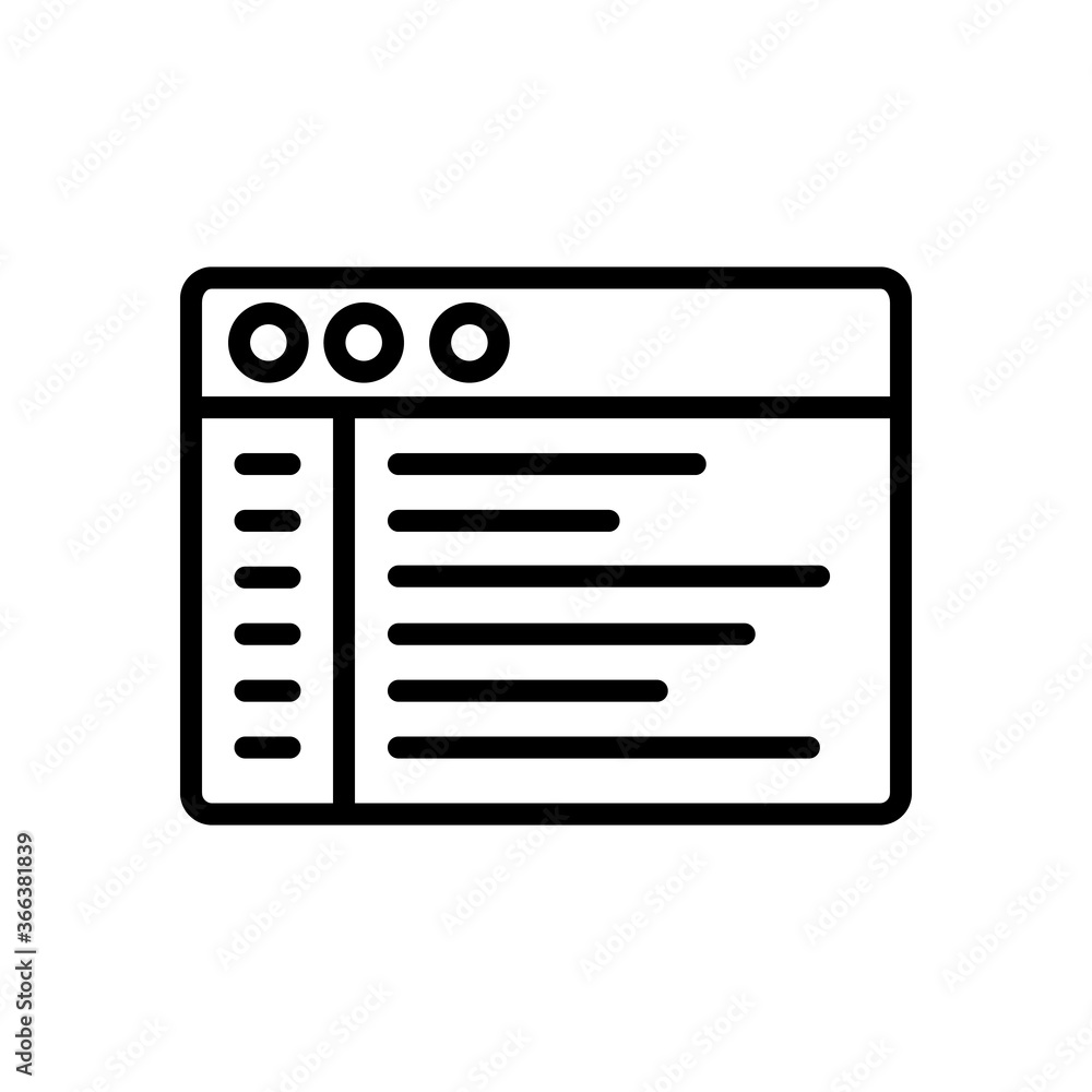 Poster browser, web site, text icon. simple line, outline vector elements of internet explorer icons for ui