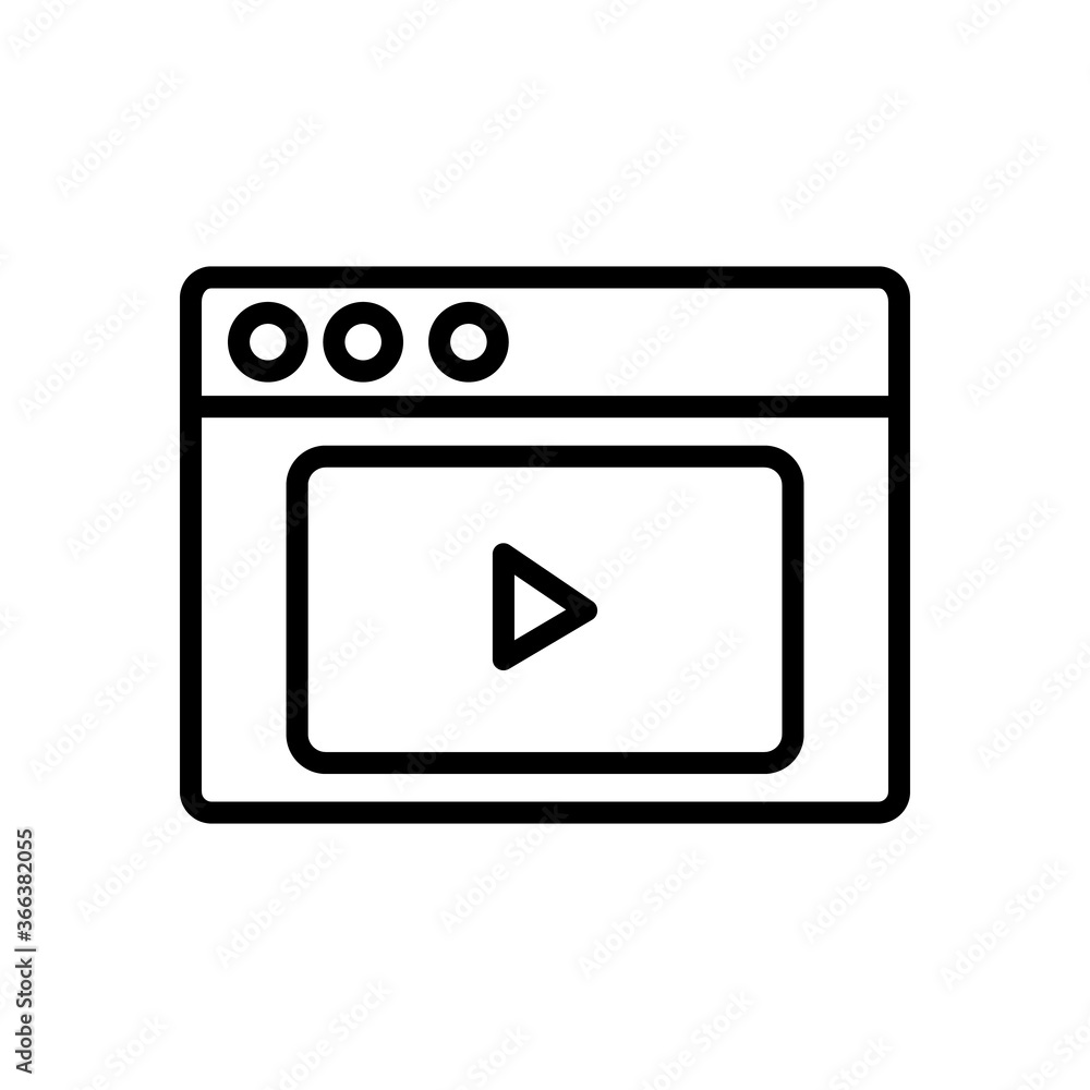 Poster browser, web site, video icon. simple line, outline vector elements of internet explorer icons for u