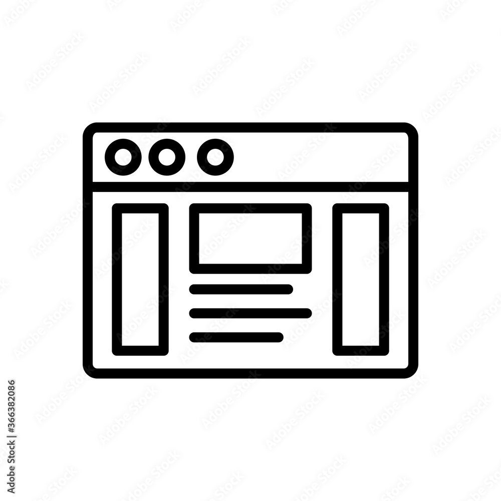 Poster browser, web site, news icon. simple line, outline vector elements of internet explorer icons for ui