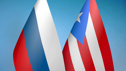 Russia and Puerto Rico two flags