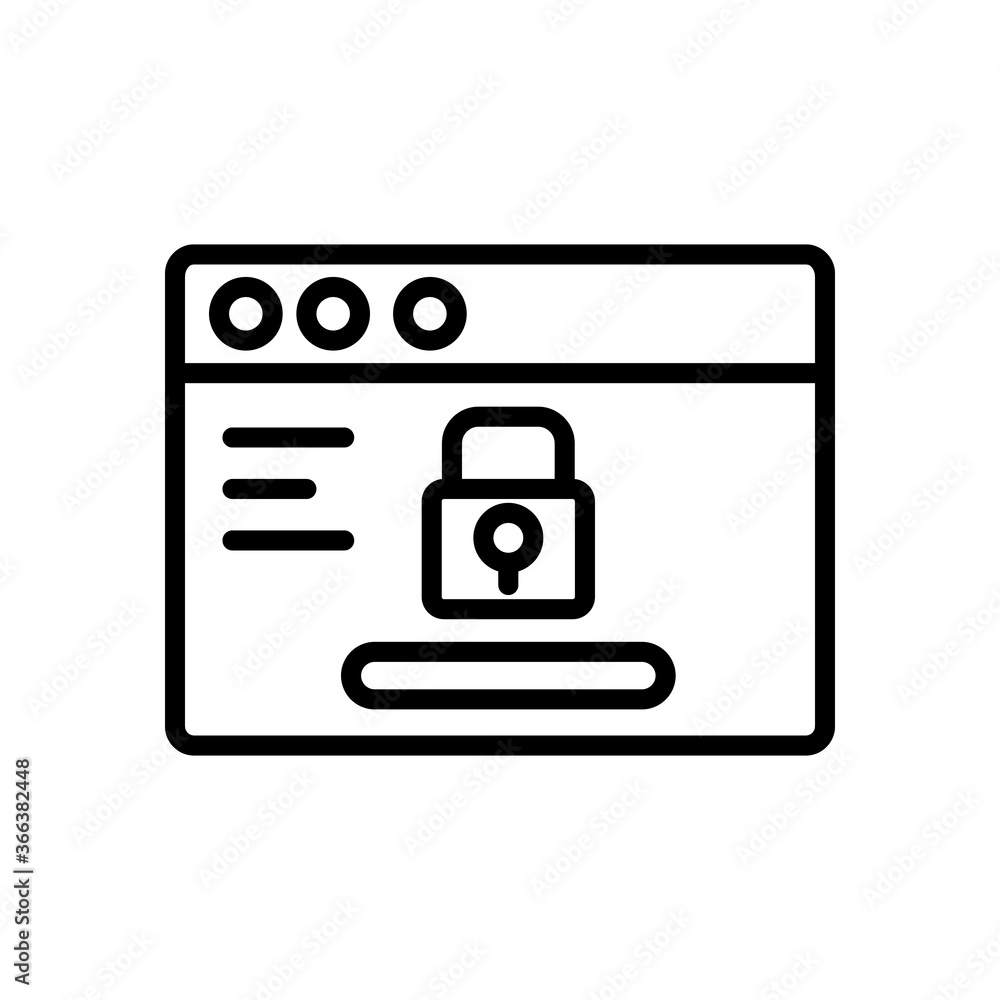 Poster browser, web site, lock icon. simple line, outline vector elements of internet explorer icons for ui