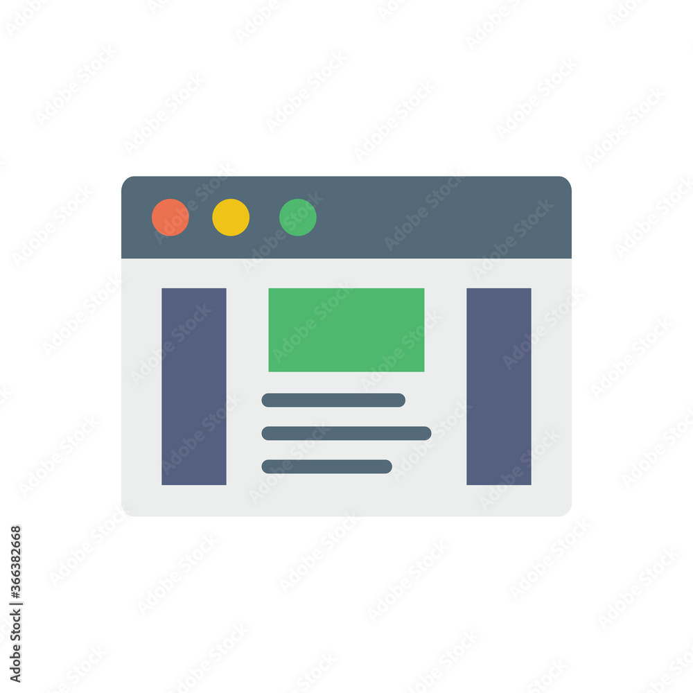 Poster browser, web site, news icon. simple color vector elements of internet explorer icons for ui and ux,