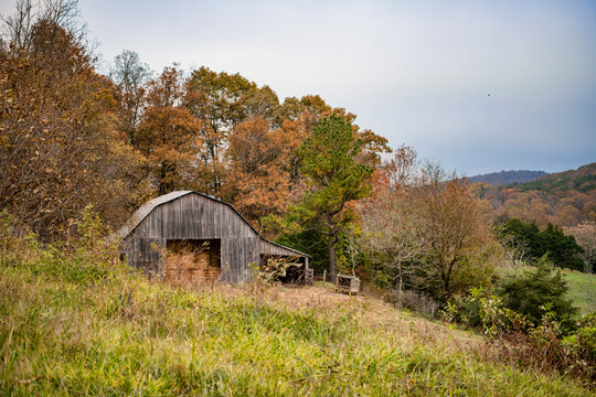 Rustic Rural Scene In The Ozarks Of Arkansas In Autumn