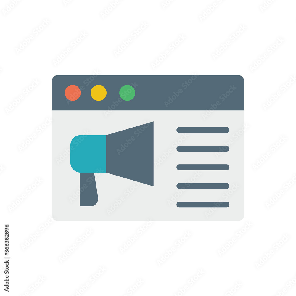 Aufkleber browser, web site, megaphone icon. simple color vector elements of internet explorer icons for ui an
