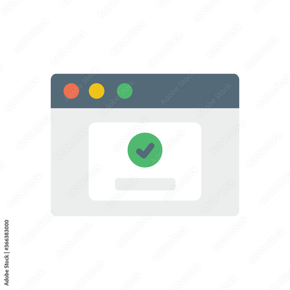 Aufkleber browser, web site, check mark, password icon. simple color vector elements of internet explorer icon