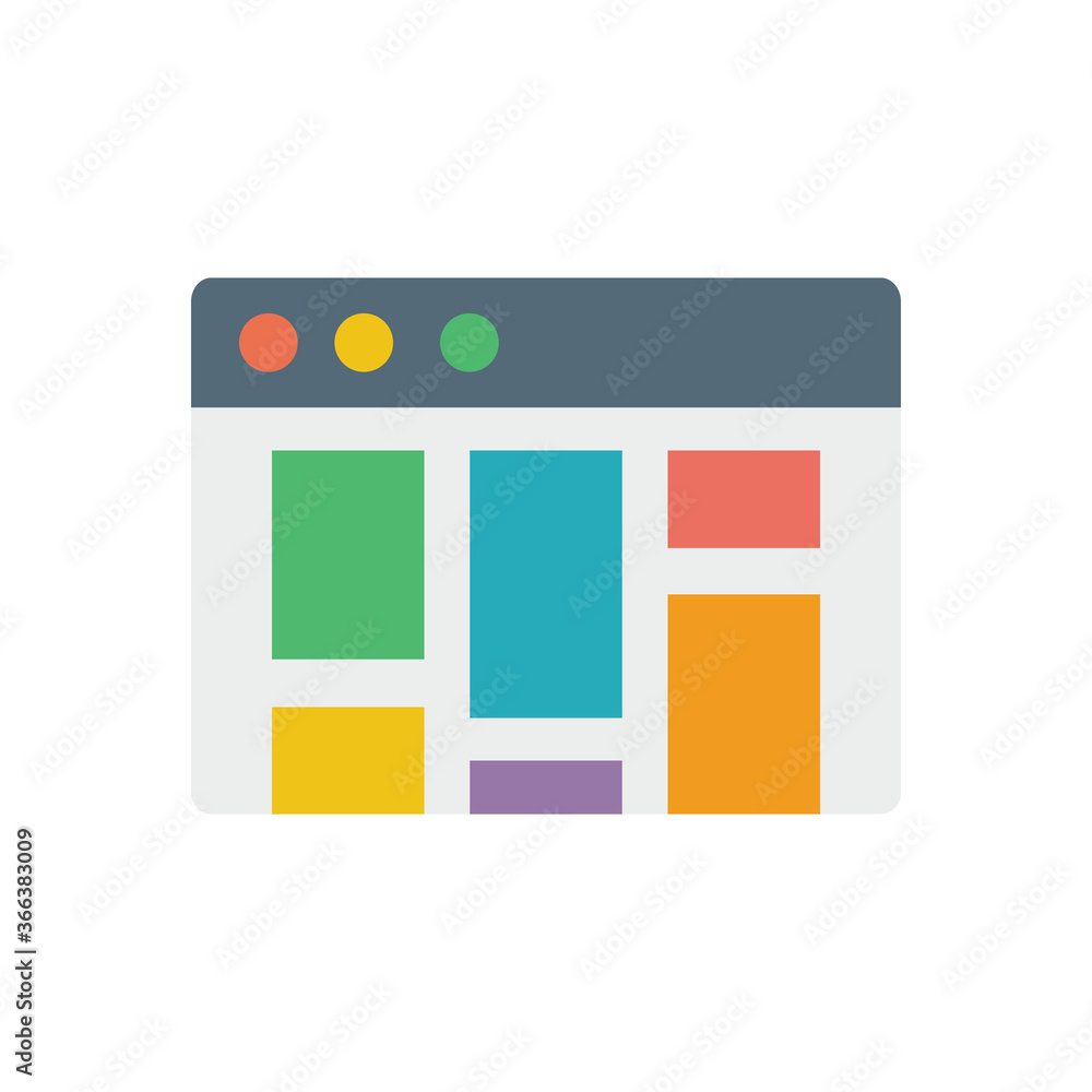 Poster browser, web site, news icon. simple color vector elements of internet explorer icons for ui and ux,