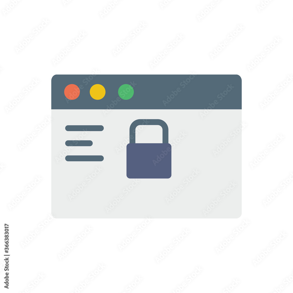 Aufkleber browser, web site, lock icon. simple color vector elements of internet explorer icons for ui and ux,