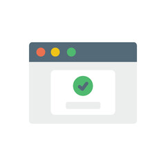 Browser, web site, check mark, password icon. Simple color vector elements of internet explorer icons for ui and ux, website or mobile application