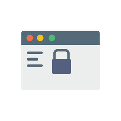 Fototapeta premium Browser, web site, lock icon. Simple color vector elements of internet explorer icons for ui and ux, website or mobile application
