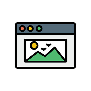 Browser, web site, picture icon. Simple color with outline vector elements of internet explorer icons for ui and ux, website or mobile application