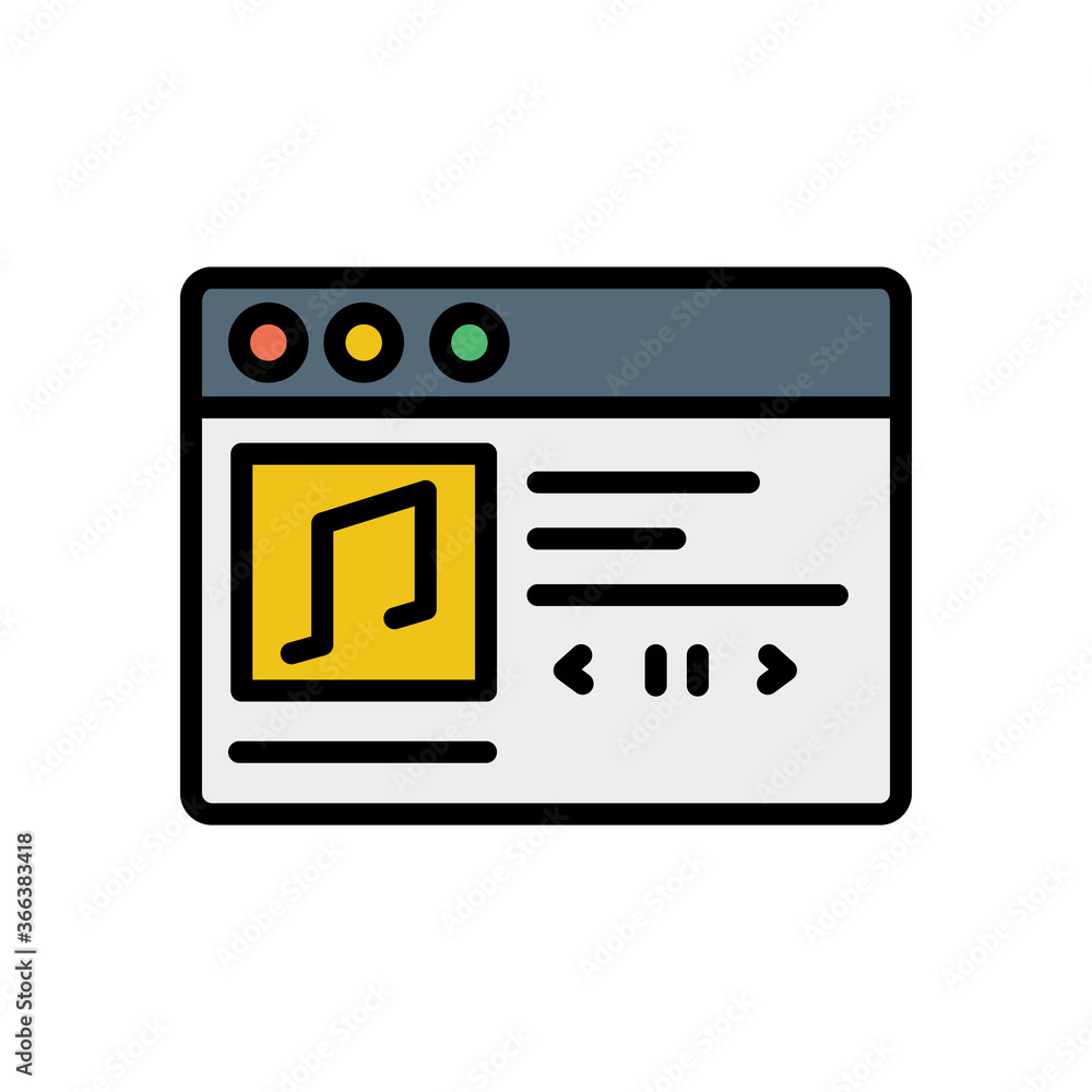 Aufkleber browser, web site, music icon. simple color with outline vector elements of internet explorer icons 