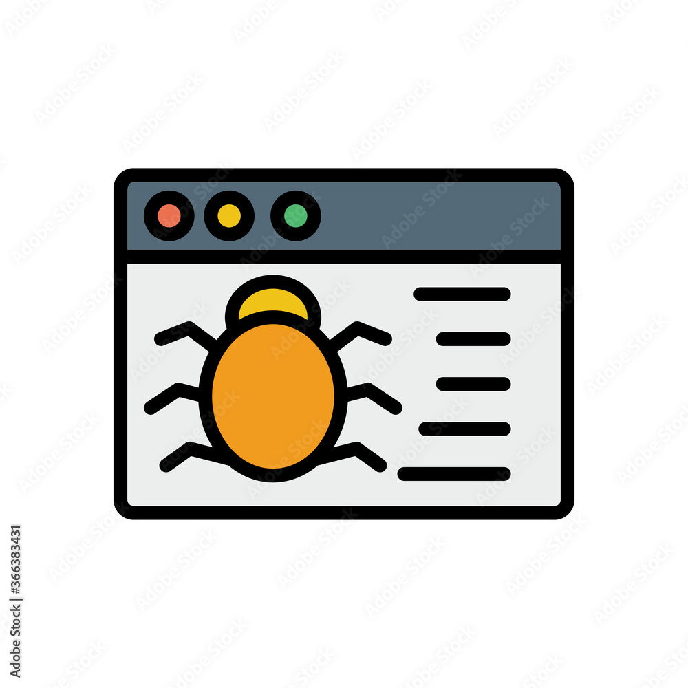 Poster browser, web site, virus, insect icon. simple color with outline vector elements of internet explore