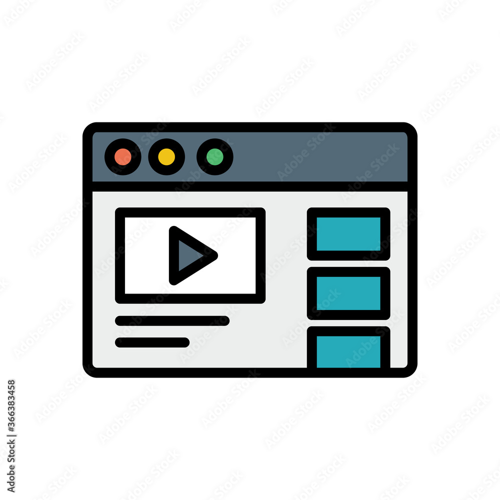 Aufkleber browser, web site, video icon. simple color with outline vector elements of internet explorer icons 