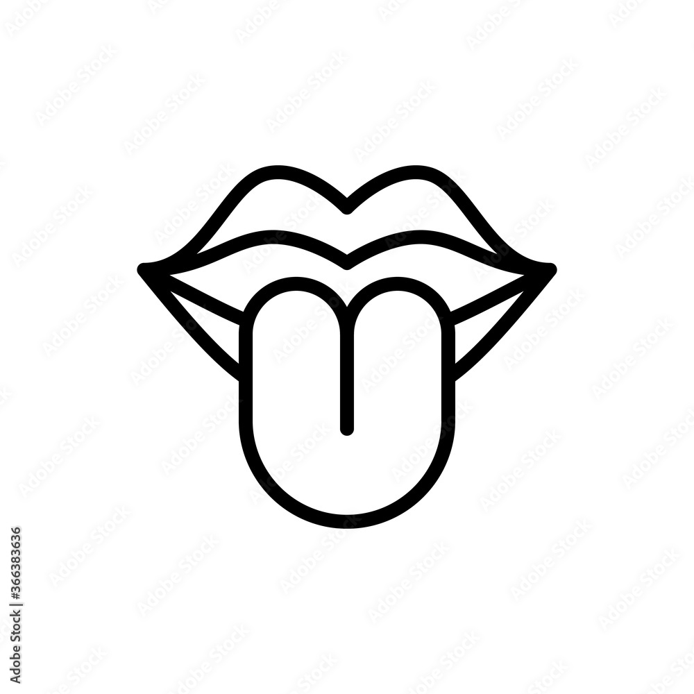 Poster lips icon. simple line, outline vector elements of rock n roll icons for ui and ux, website or mobil