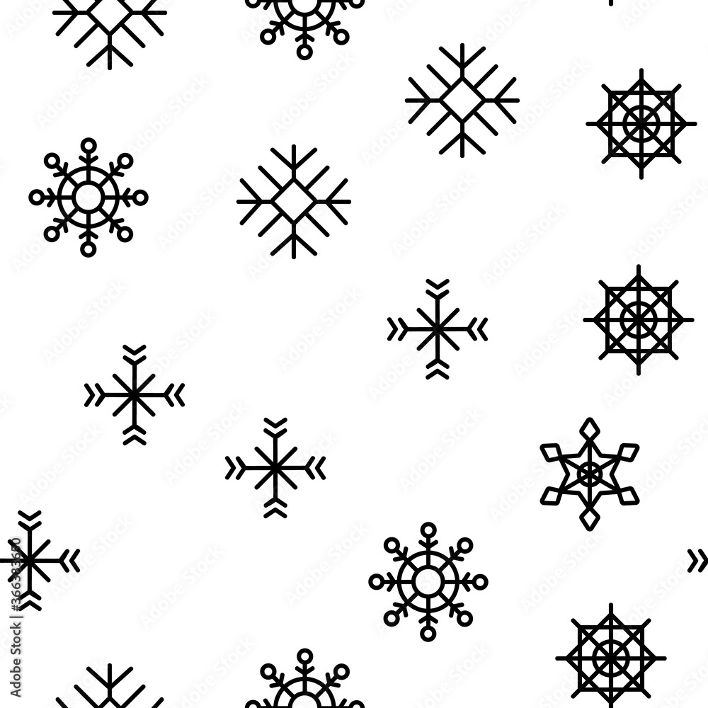 Aufkleber snowflake tracery vector seamless pattern thin line illustration