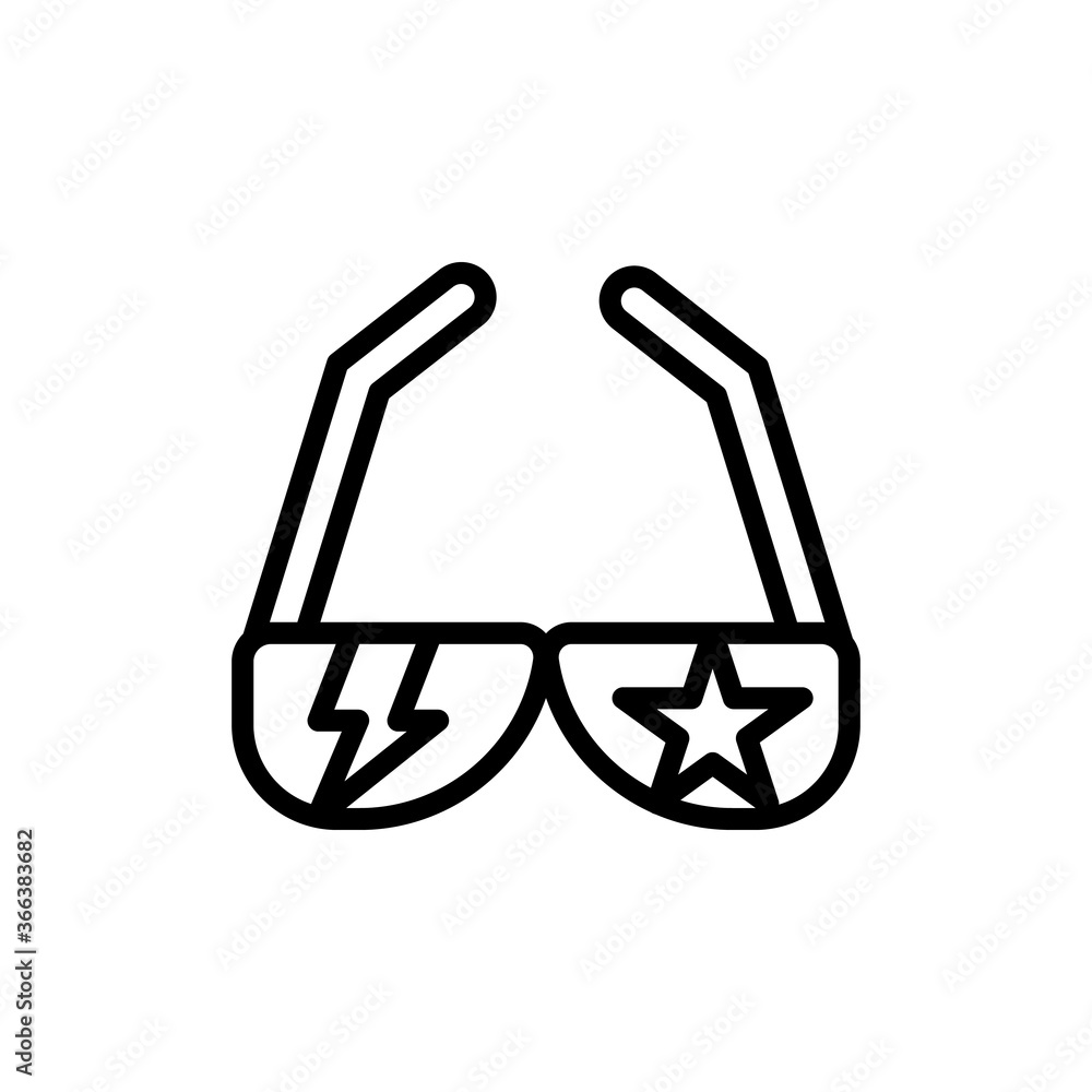 Poster sunglasses icon. simple line, outline vector elements of rock n roll icons for ui and ux, website or
