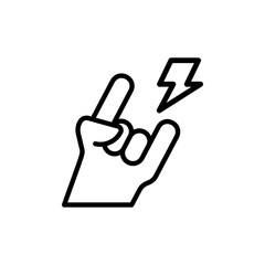 Hand position icon. Simple line, outline vector elements of rock n roll icons for ui and ux, website or mobile application