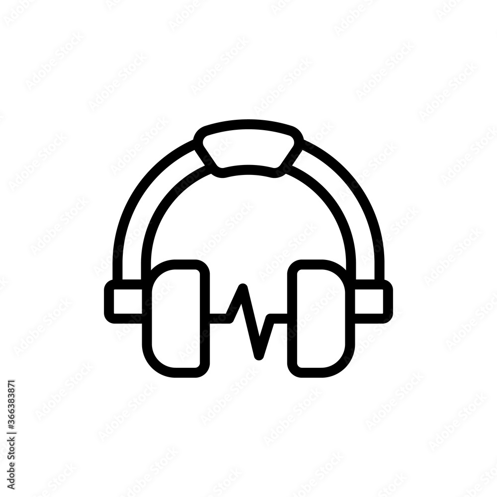 Poster headphone icon. simple line, outline vector elements of rock n roll icons for ui and ux, website or 