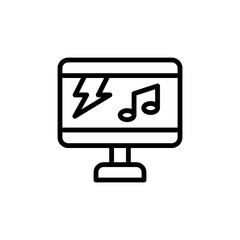 Desktop icon. Simple line, outline vector elements of rock n roll icons for ui and ux, website or mobile application