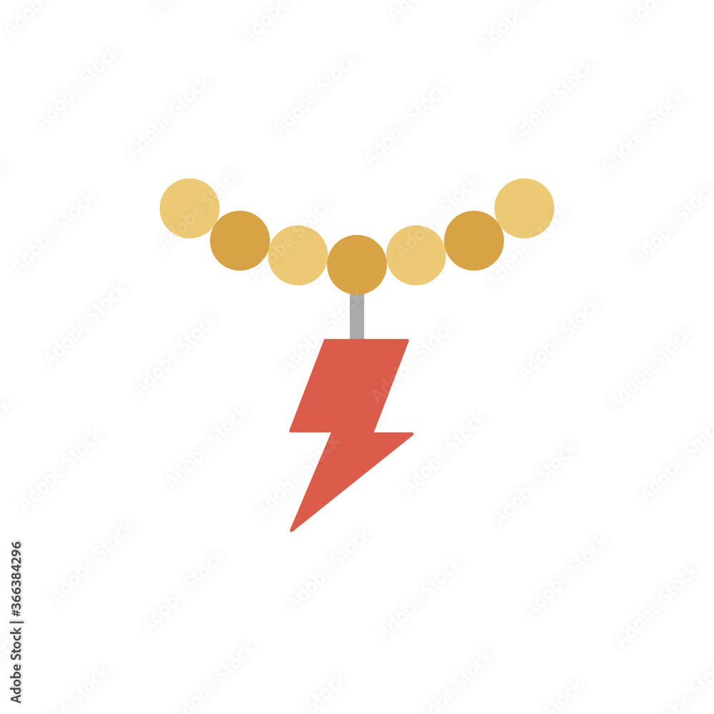 Poster necklace icon. simple color vector elements of rock n roll icons for ui and ux, website or mobile ap