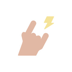 Hand position icon. Simple color vector elements of rock n roll icons for ui and ux, website or mobile application