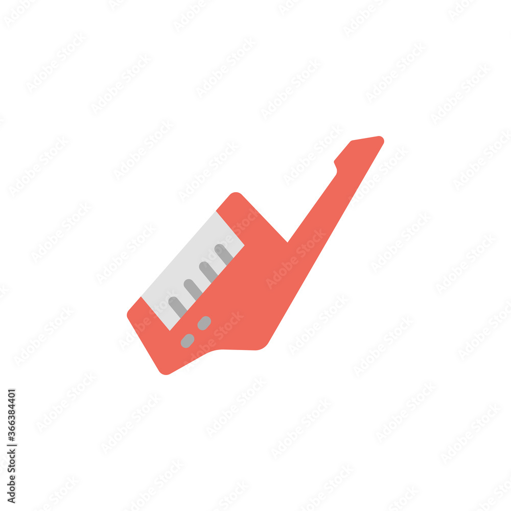 Aufkleber keytar icon. simple color vector elements of rock n roll icons for ui and ux, website or mobile appl