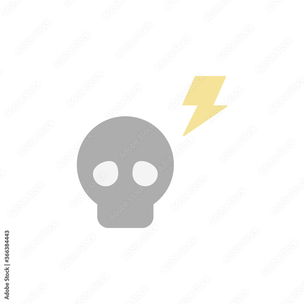 Poster skull icon. simple color vector elements of rock n roll icons for ui and ux, website or mobile appli