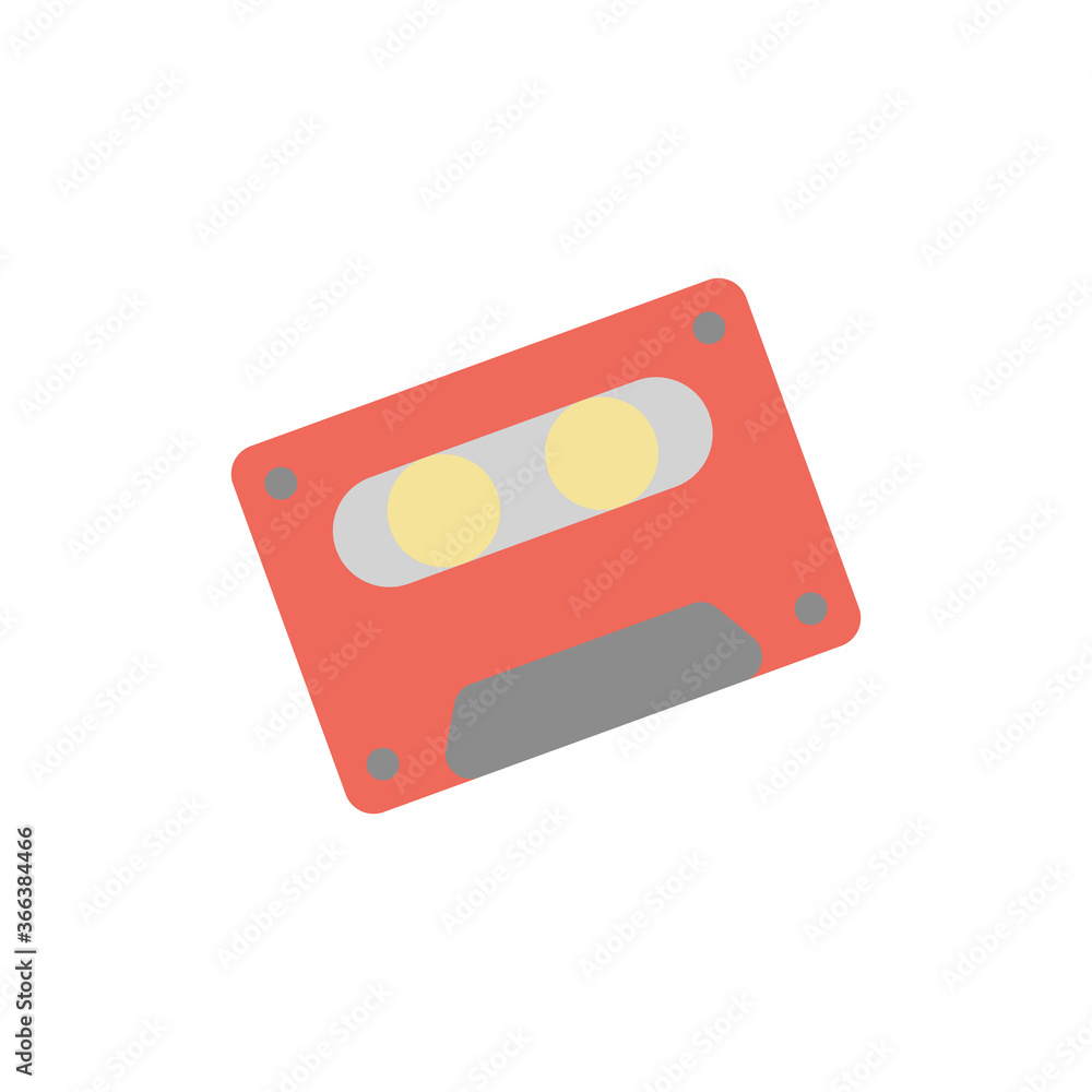 Aufkleber cassette icon. simple color vector elements of rock n roll icons for ui and ux, website or mobile ap