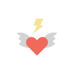 Love, wing icon. Simple color vector elements of rock n roll icons for ui and ux, website or mobile application