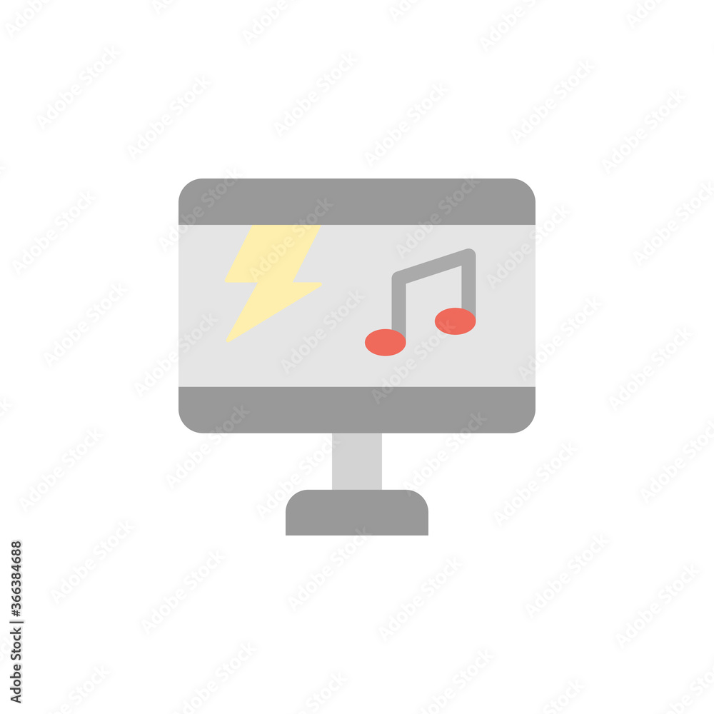 Poster desktop icon. simple color vector elements of rock n roll icons for ui and ux, website or mobile app