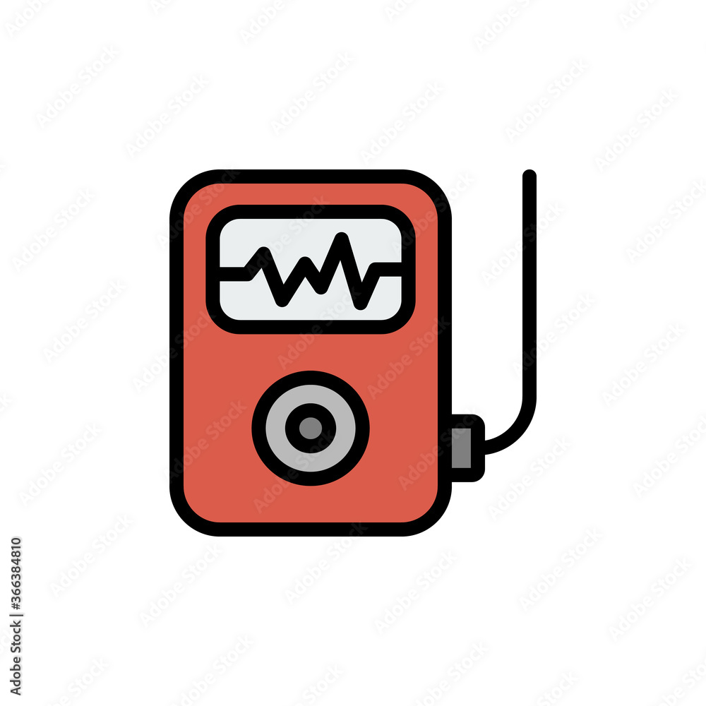 Poster mp3 player icon. simple color with outline vector elements of rock n roll icons for ui and ux, websi