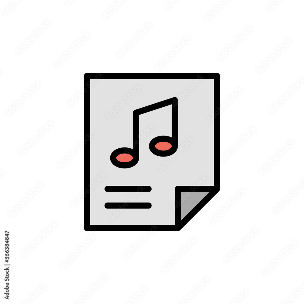 Poster paper, note icon. simple color with outline vector elements of rock n roll icons for ui and ux, webs
