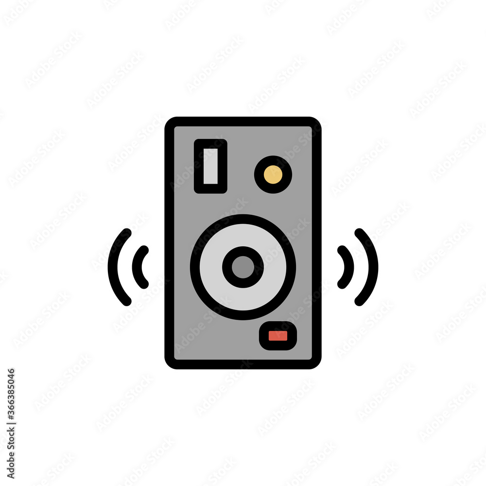 Poster music, speakers icon. simple color with outline vector elements of rock n roll icons for ui and ux, 