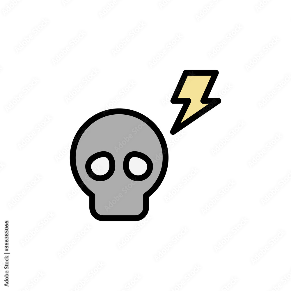 Poster Skull icon. Simple color with outline vector elements of rock n roll icons for ui and ux, website or mobile application