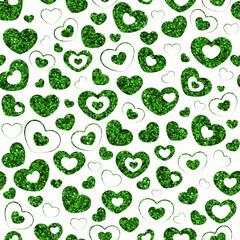Valentines Day Hearts Patterns Texture seamless background, 3d illustration
