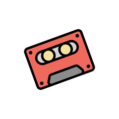 Obraz premium Cassette icon. Simple color with outline vector elements of rock n roll icons for ui and ux, website or mobile application