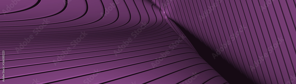Poster ultra wide image made of orchid monochromic 3d curved abstract background image made of plain spotte