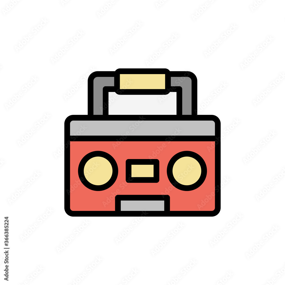 Aufkleber tape recorder icon. simple color with outline vector elements of rock n roll icons for ui and ux, we