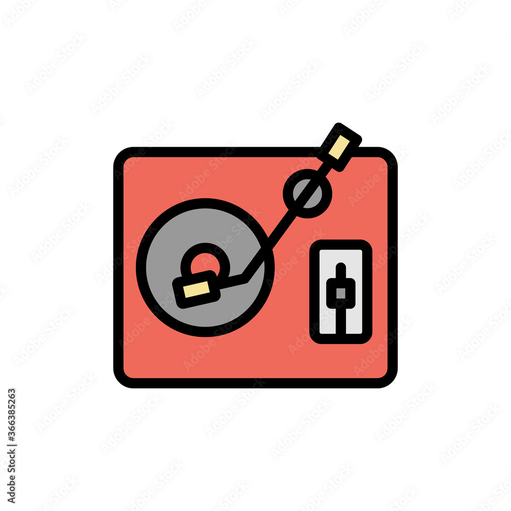 Poster disc icon. simple color with outline vector elements of rock n roll icons for ui and ux, website or 