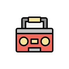 Tape recorder icon. Simple color with outline vector elements of rock n roll icons for ui and ux, website or mobile application