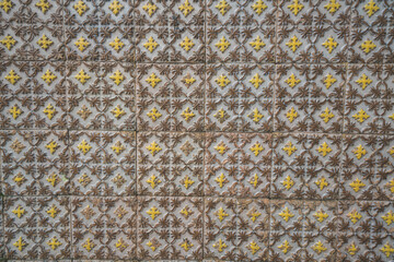 Brown Glass Mosaic Tiles Wall Texture. Abstract Close up Pattern Decoration Background