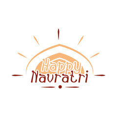 happy navratri indian, traditional celebration poster or banner flat style icon