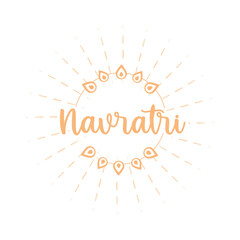 happy navratri indian celebration, goddess durga creative cultural flat style icon