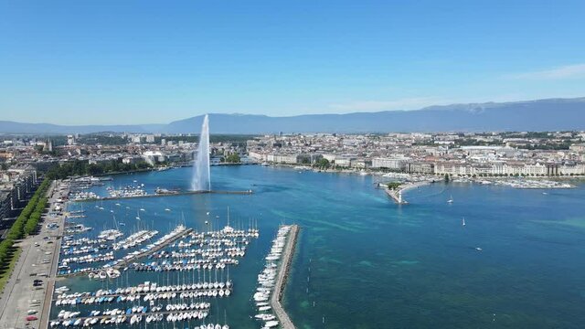 Lake Geneva in Switzerland from above - drone photography