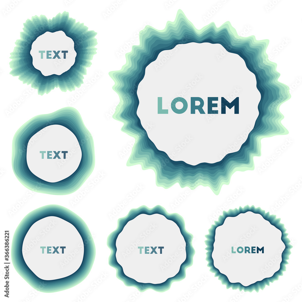 Poster collection of round logos with circular backgrounds. vector illustration for modern design projects.