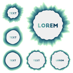 Collection of round logos with circular backgrounds. Vector illustration for modern design projects.