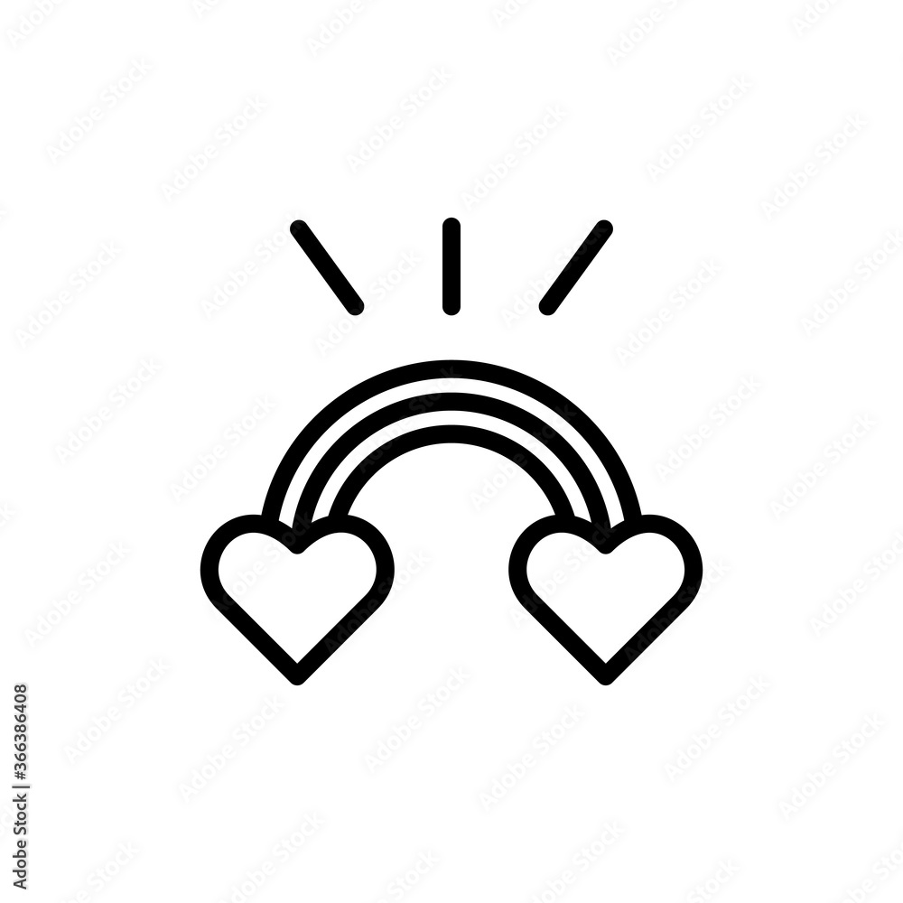 Poster rainbow, heart icon. simple line, outline vector elements of marriage icons for ui and ux, website o