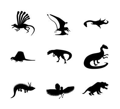 Dinosaur silhouettes set