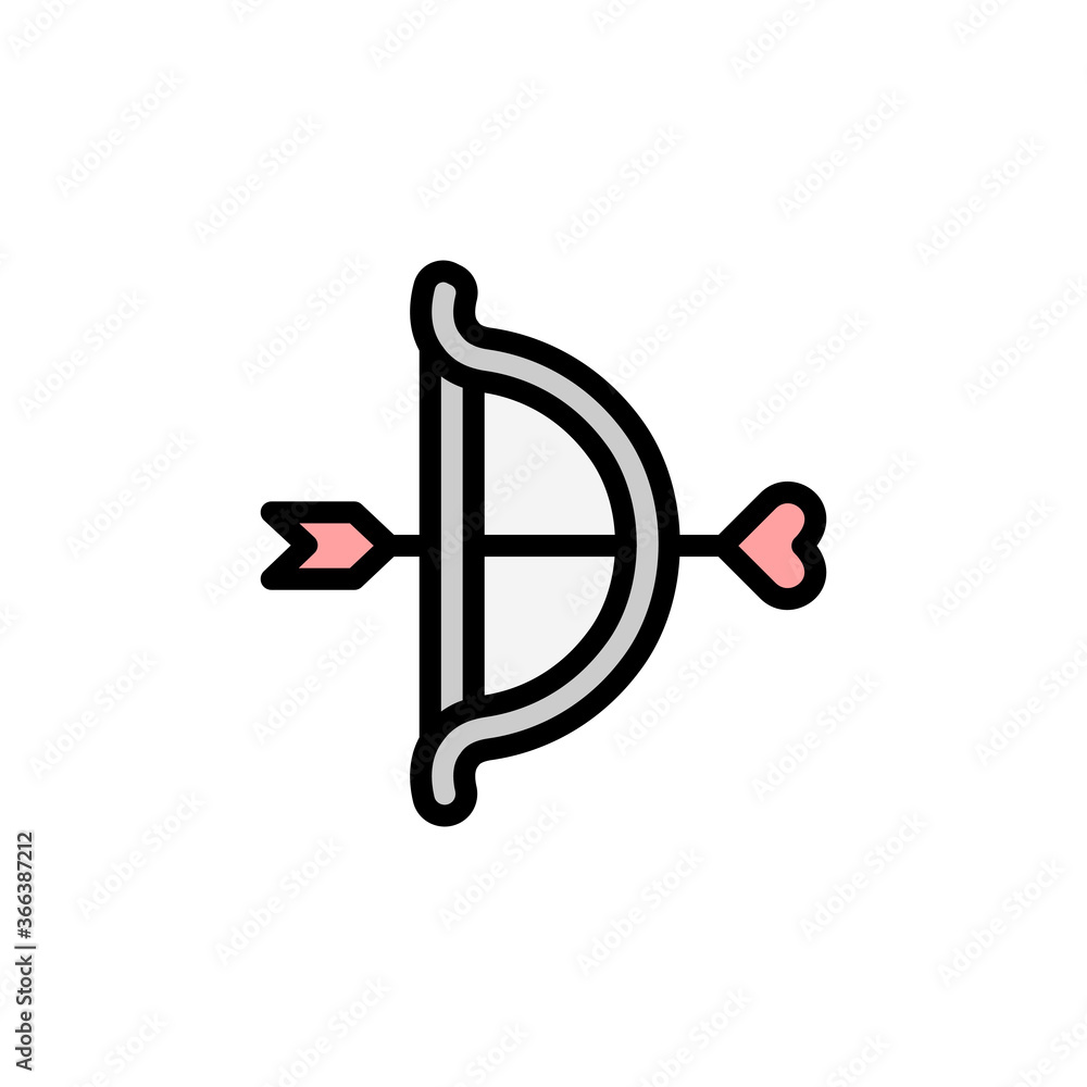 Poster arrow, heart icon. simple color with outline vector elements of marriage icons for ui and ux, websit