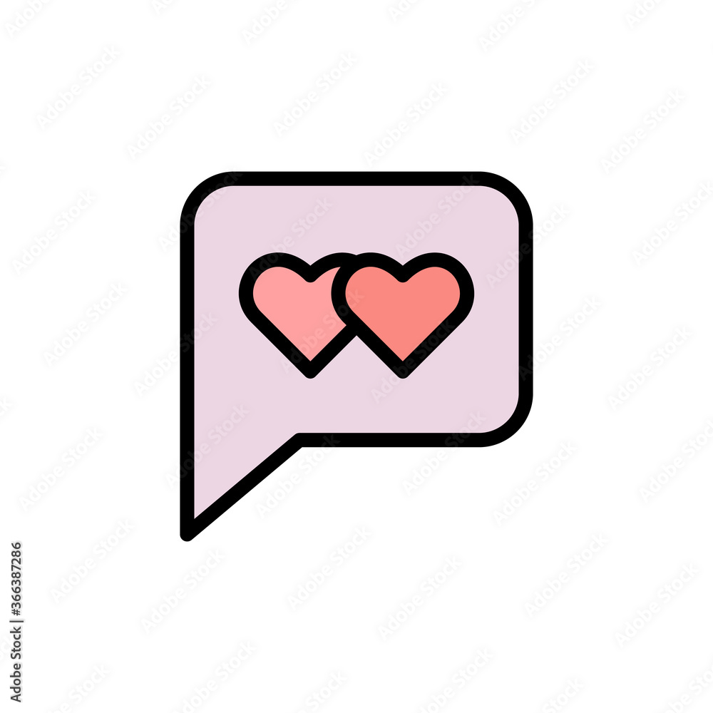 Poster chat bubble, wedding icon. simple color with outline vector elements of marriage icons for ui and ux